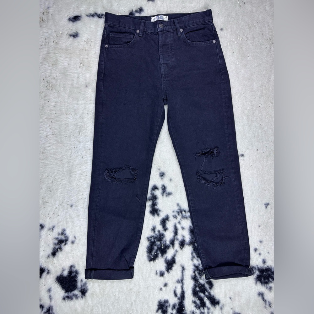 We The Free Women’s Black Distressed Boyfriend Denim Jeans Size 29